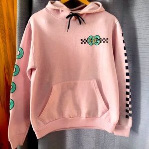 OG pink teal and black hoodie sweatshirt